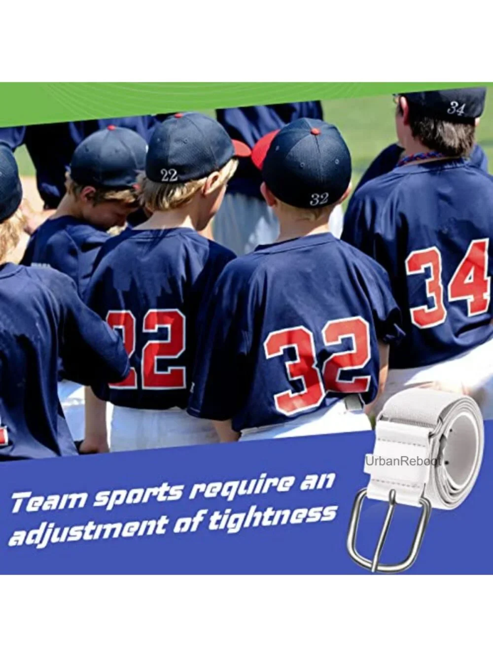 3 Pack Men's Elastic Baseball Softball Belt PU Leather Adjustable
